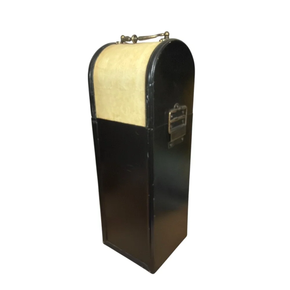 Vintage Wine Cellar Storage Box Wooden Single Bottle Secure Clasp Gently‎ Used